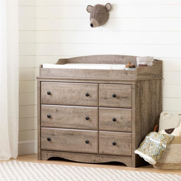 Angel Changing Table 6-drawers-Weathered Oak-South Shore