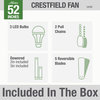 Hunter Fan Company Crestfield Brushed Nickel Ceiling Fan With Light, 52"