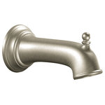 Moen - Moen Brantford Brushed Nickel Diverter Spouts 3814BN - With intricate architectural features that transcend time, Brantford faucets and accessories give any bath a polished, traditional look. Classic lever handles, a tapered spout and globe finial give this collection universal appeal.