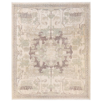 Eclectic, One-of-a-Kind Hand-Knotted Area Rug Ivory, 8'2"x9'9"