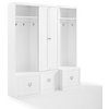 Harper 3-Piece Entryway Set, White Pantry Closet and 2 Hall Trees