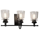 Artcraft Lighting - Castara 3 Light Wall Light, Black AC11593BK - From the Lighting Pulse design firm, the "Castara" collection 3 light bathroom vanity features a classic transitional clean design with clear glassware and a black frame. (also available with a polished nickel frame)