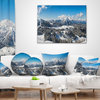 Austrian Alps Winter Panorama Landscape Printed Throw Pillow, 18"x18"