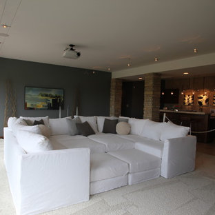 Trendy home theater photo in Cedar Rapids