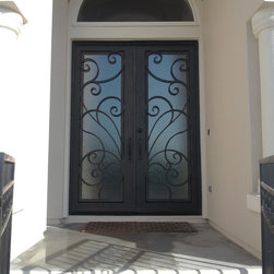Double Square Top Iron Door - Front Doors