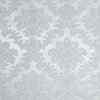 Silver gray metallic floral Victorian damask faux fabric Wallpaper, 8.5" X 11" S
