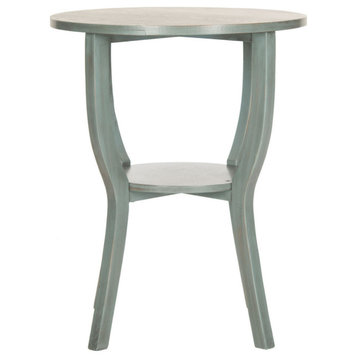 Hayden Round Pedestal Accent Table, Barn Blue