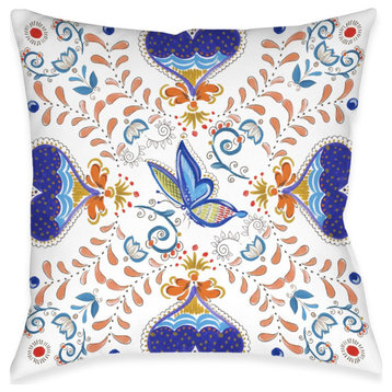 Whimsical Butterfly Outdoor Decorative Pillow, 18"x18"