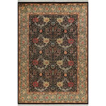 Bareens Designer Rugs - William Pak Persian Lourdes Black/Taupe Wool Rug - 9'1'' x 11'9'' - Designed with mesmerizing intricacy and gorgeous color palette, this hand-knotted masterpiece demonstrates the beauty and electrifying thrill of Pak Persian art. These meticulously hand-knotted Pak-Persian rug is made with pure wool and features breathtaking traditional, transitional, and tribal designs in bold luxurious color pallets. Known for their intricate designs these rugs are a reproduction of Persian rugs, made in Pakistan with unique Mughal designs. Made by master weavers using the same Persian texture, design and dying technique, we wanted to produce the most significant manifestation of Persian art, life, and culture. This rug is most famous for its exceptional quality, incredible designs, patterns, and vibrant rich color. Pak-Persian rugs made with Persian weave with high knot counts, which enables the high intricacy and detail found in the patterns are also referred to as "State of art", each color adds a rich beautiful detail in the artwork of this rug. The design, color, and beautiful chromatic composition with a vibrant sheen with intricate designs, exude beauty, elegance, and quality make this rug a masterpiece of its own.