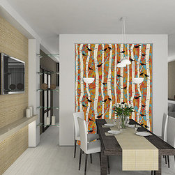 Casart coverings - Removable & Reusable Birds & Birch - Wallpaper