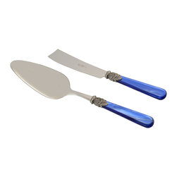 Arvind Group - Napoleon Cake Servers, Set of 2, Blue - Serving Utensils