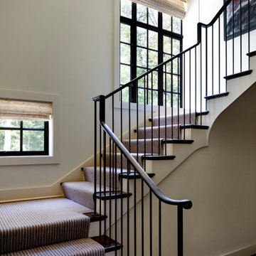Custom Staircase With Hand-Wrought Iron Railings