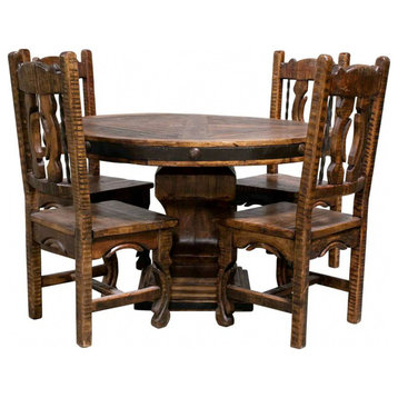 Century Round Reclaimed Dining Table and Chairs