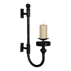 Uttermost Garvin Twist Metal Sconce With Candle Mediterranean Wall Sconces By Buildcom