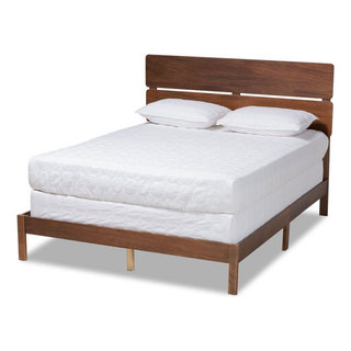 Baxton Studio Anthony Walnut Finished Wood Full Size Panel Bed