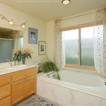 Large Sliding Window in Stunning Bathroom - Renewal by Andersen Bay Area San Fra