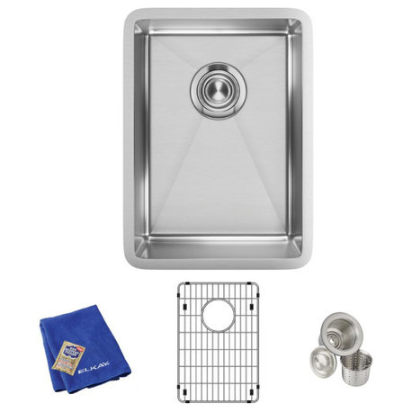 ECTRU12179TC Crosstown Stainless Steel 13-1/2" x 18-1/2" Undermount Bar Sink Kit