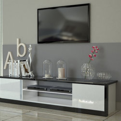 Modern Italian TV Stand MIST | Black & White - $735 - Entertainment Centers And Tv Stands