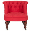 Roland Tufted Chair Cranberry/ Cherry/ Mahogony