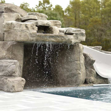 Residential New Build With Spill Over Spa and Slide