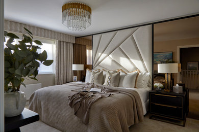 Design ideas for a contemporary bedroom in Essex.