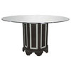 Tuxedo Mirrored 60 Inch Round Dining Table, Black