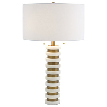 Marble Stack Lamp, White