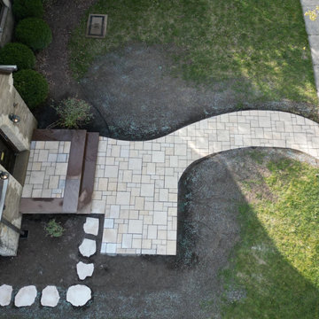 Whitefish Bay New Front Yard Natural Stone Paver Walkway and Front Stoop