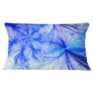 Christmas Fireworks Blue Abstract Throw Pillow, 12"x20"