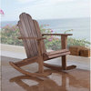Linon Adirondack Sturdy Solid Acacia Wood Outdoor Rocker in Acorn Brown Stain