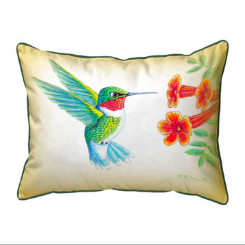 Betsy Drake Hummingbird Extra Large Zippered Indoor/Outdoor Pillow 20x24