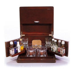 Brookstone Mini Bar Portable Tabletop Bar and Accessories - Products