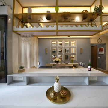 Mr. Bhupendra's 3BHK Apartment | Dining Area | SNN Clermont | Bonito Designs | B