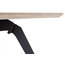 Fold Rectangular Natural Wood Dining Table With Metal Base, Black, Small