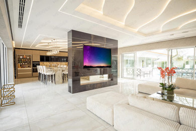 This is an example of a modern living room in Other.