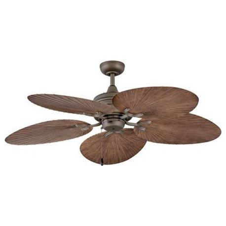Nature Inspired Leaf-Shaped 5-Blade Ceiling Fan Streamlined Silhouette and