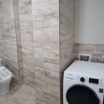 Bathroom reno as a part of the entire apartment renovation.Before/after picture