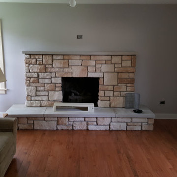 1940s fireplace room remodeled