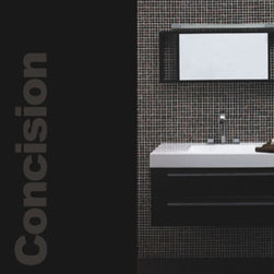 39.25" Wall-Mount Contemporary Bathroom Vanity Walnut TN-T1000-BK - Bathroom Vanities And Sink Consoles