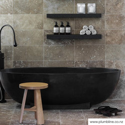 Seascapes 1700 Stone Freestanding Bath With Base By Plumbline - Bathtubs