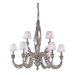 9-Light-Chandelier-In-Sunset-Silver-And-Polished-Lead-Crystal - Chandeliers