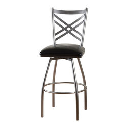 Alexander 24in Counter Stool in Silver - Bar Stools And Counter Stools