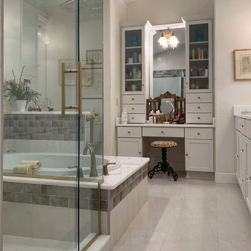 Contemporary Master Bathroom with Vintage Accents