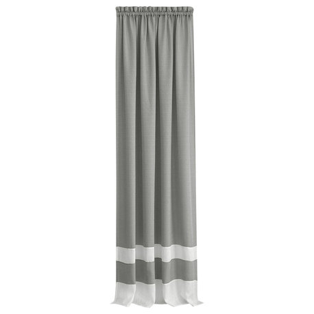 Darcy Rod Pocket Window Curtain Panel, 52"x63", Gray/White