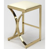 Beaumont Lane 24" Contemporary Iron Metal/Faux Leather Counter Stool in Gold