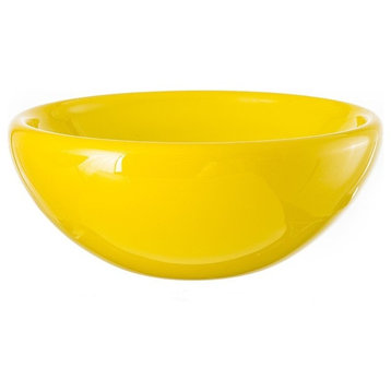 Whitewashed Bowl, 13" Lemon