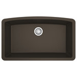 Karran USA - Karran Undermount Quartz Composite 32" Single Bowl Kitchen Sink, Brown - Karran QU-712 sweeping curved rear bowl wall gives this enormous single bowl design a stylish flair. Its quartz composite material gives it outstanding durability and will provide years of trouble-free use. This 33-inch quartz single bowl easy to install undermount design is available in a selection of 6 rich color choices to compliment any decor. Let this single bowl quartz kitchen sink help you in the day to day kitchen tasks.