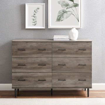 Modern Wood 6-Drawer Buffet - Grey Wash