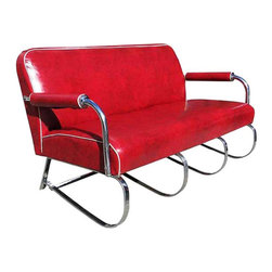 KEM Weber - Kem Weber Chrome Tubular Sofa by Loyd Manufacturing - Sofas