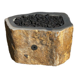 Impact Imports USA, Inc. - Natural Stone Gas Fire Pit, Outdoor, Fire Feature, Propane or Natural Gas, #219G - Fire Pits